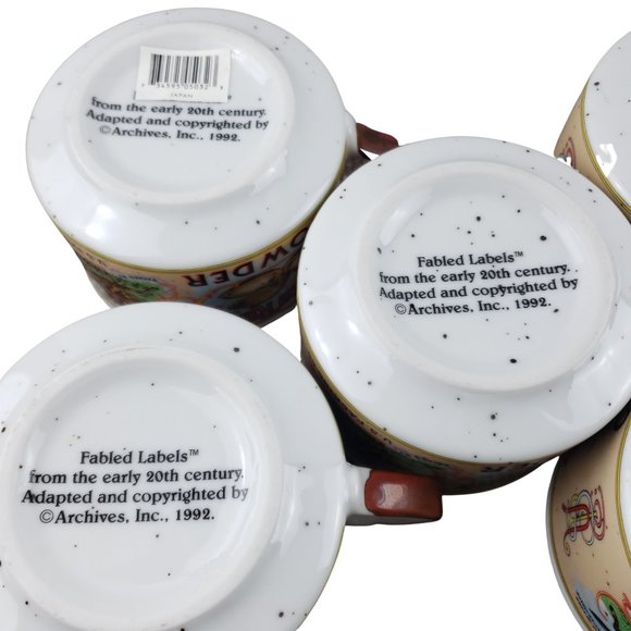 Rough Rider Clam Chowder Fabled Labels One Handled Mug Bowl 1992 Archives Set 5 - Picture 8 of 10